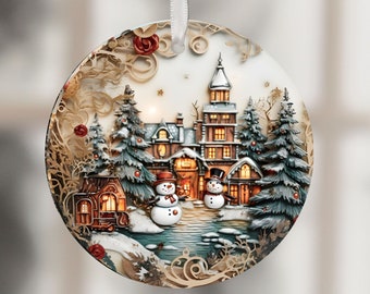 3D Christmas Ornaments PNG, Round Christmas Ornaments, Christmas Ornaments Sublimation PNG Design Downloads, Sublimation Ornament Blanks