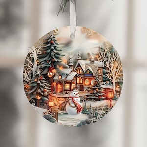 3D Christmas Round Ornaments Sublimation Christmas Tree Designs Decor Digital Download Christmas Ornament PNG Sublimation Template