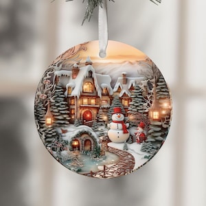 3D Christmas Round Ornaments Sublimation Christmas Tree Designs Decor Digital Download Ornament PNG Sublimation Template Photo Memorial PNG