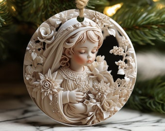 Kid Christmas Ornament PNG for Name 2023 Sublimation Christmas Ornaments PNG Designs Instant Download Xmas Tree Decorations Round Template
