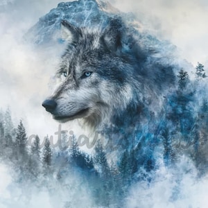 Wolf png sublimation digital design download Wreath sign wind spinner cutting board shadow box png image
