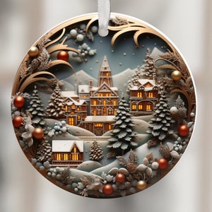 3D Victorian Christmas Ornament PNG for Name Ornaments Christmas PNG Xmas Tree Decorations Round Christmas PNG For Sublimation Designs