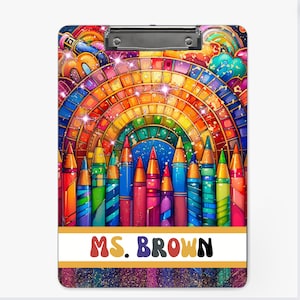 3D Inflated Teacher Rainbow Clipboard For Name Sublimation Design PNG Instant Digital Download Files For Sublimate 9.1W by 12.6H PNG File