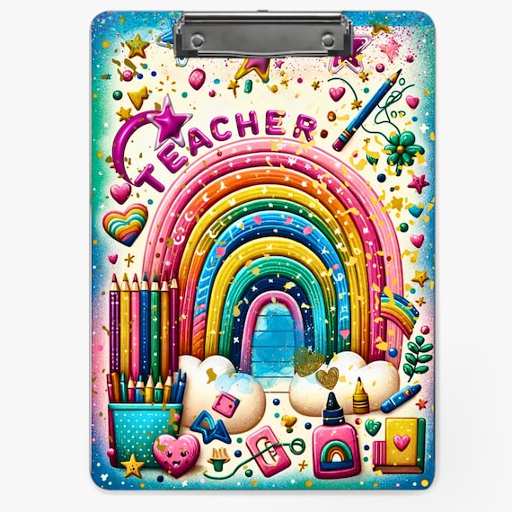 3D Inflated Teacher Clipboard  Sublimation Design PNG Instant Digital Download Files For Sublimate 9.1W by 12.6H PNG File Teacher Star