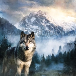 Wolf png sublimation digital design download Wreath sign wind spinner cutting board shadow box png image