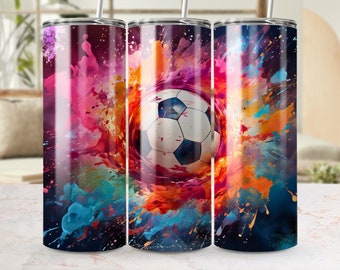 Soccer Tumbler Wrap Soccer Ball Football 20oz Skinny Tumbler Sublimation Design Straight And Tapered Tumbler Wrap Digital Download PNG