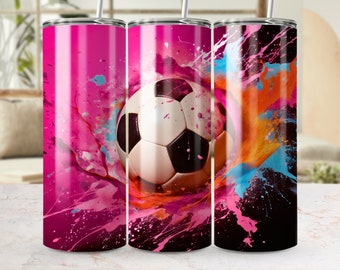 Soccer Tumbler Wrap Soccer Ball Football 20oz Skinny Tumbler Sublimation Design Straight And Tapered Tumbler Wrap Digital Download PNG