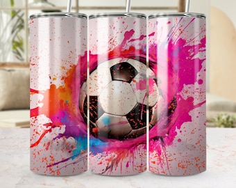 Soccer Tumbler Wrap Soccer Ball Football 20oz Skinny Tumbler Sublimation Design Straight And Tapered Tumbler Wrap Digital Download PNG
