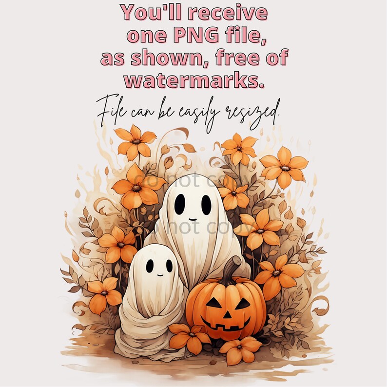 Cute Ghosts Halloween PNG Spooky Ghost Autumn Sublimation Designs Fall ...