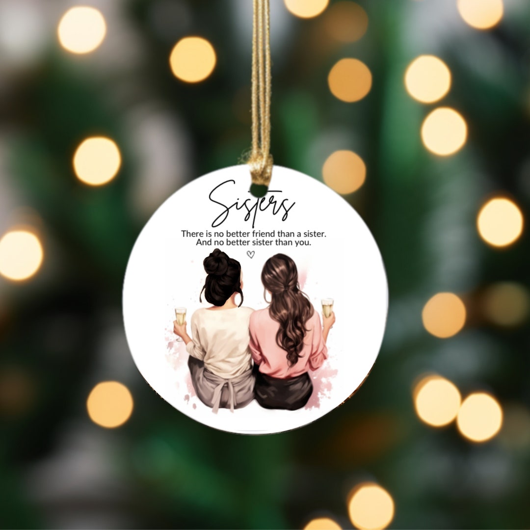 Sisters Ornaments PNG, Big Sister Ornament With Photo Sister in Christ