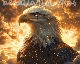 Bald Eagle PNG Nature File Sublimation Crafting Digital Design Download Wreath Sign Square Cutting Board Wind Spinner Shadow Box Image
