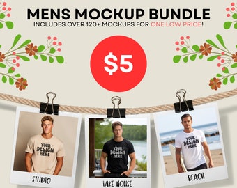 Men's Mockup Bundle, Access to All Male Mocks, Bella Canvas Mens Model Bundle, Gildan Boho Mock, Men T-shirt Bundle, Entire Manly Man Bundle
