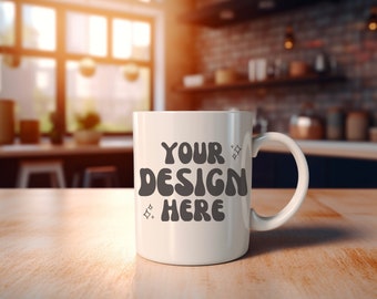White 12oz Mug Mockup | Popular Coffee Mug Mocks | Ceramic Cup Mockups | Sublimation Mug Design Mockup | Summertime 12 Ounce Mug Mock