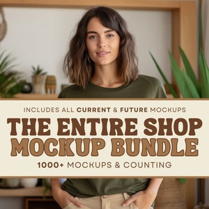 Whole Shop Mockup Bundle | Bella Canvas 3001 T-Shirt Mockups | Gildan 18000 Mockup Bundle | Lifetime Access Pass | Entire Store | Size Chart