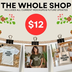 Whole Shop Mockup Bundle, Access to All Mockups, Bella Canvas Bundle, Gildan Bundle, Male Model Mockup, Tshirt Bundle, Entire Boho Bundle