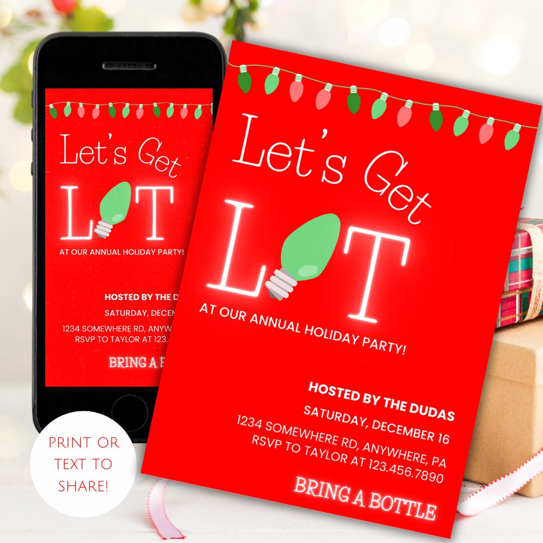 Christmas Party Invite Christmas Party Invitation Funny Etsy