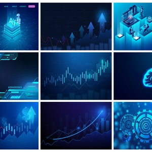 Technology Background Bundle, Technology Abstract Background Bundle, Web Background, Tech Background, Modern Technology