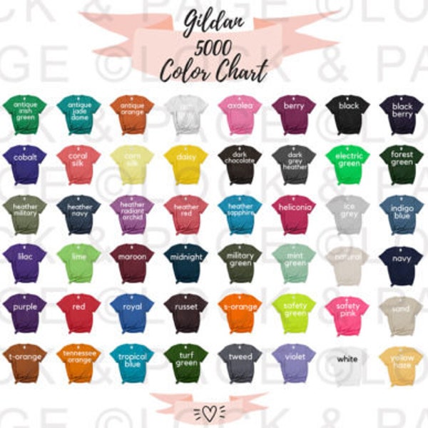 Color Chart - Etsy