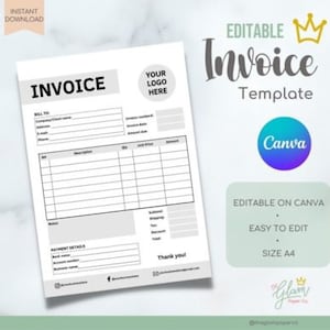 Bearbeitbare Rechnungsvorlage | Canva Template