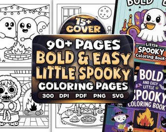 Spooky Hygge Coloring Pages | 90+ Cute & Cozy Halloween Pages | Set One | Instant Download PDF