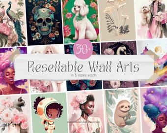 Printable Wall Art PLR Resell Rights, Done for you, Digital Products, Print on Demand, Wall Arts Bundle, PLR Resell Rights