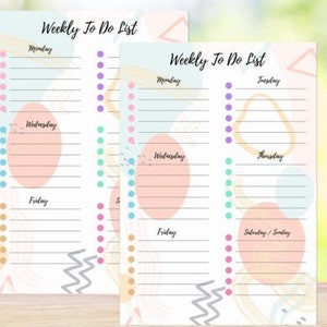Weekly Task List Template Printable PDF - Etsy