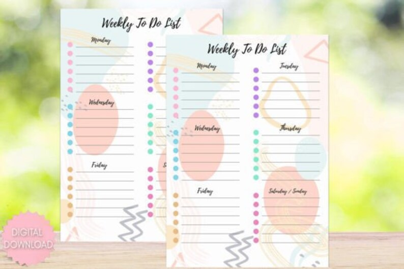 Weekly Task List Template Printable PDF - Etsy
