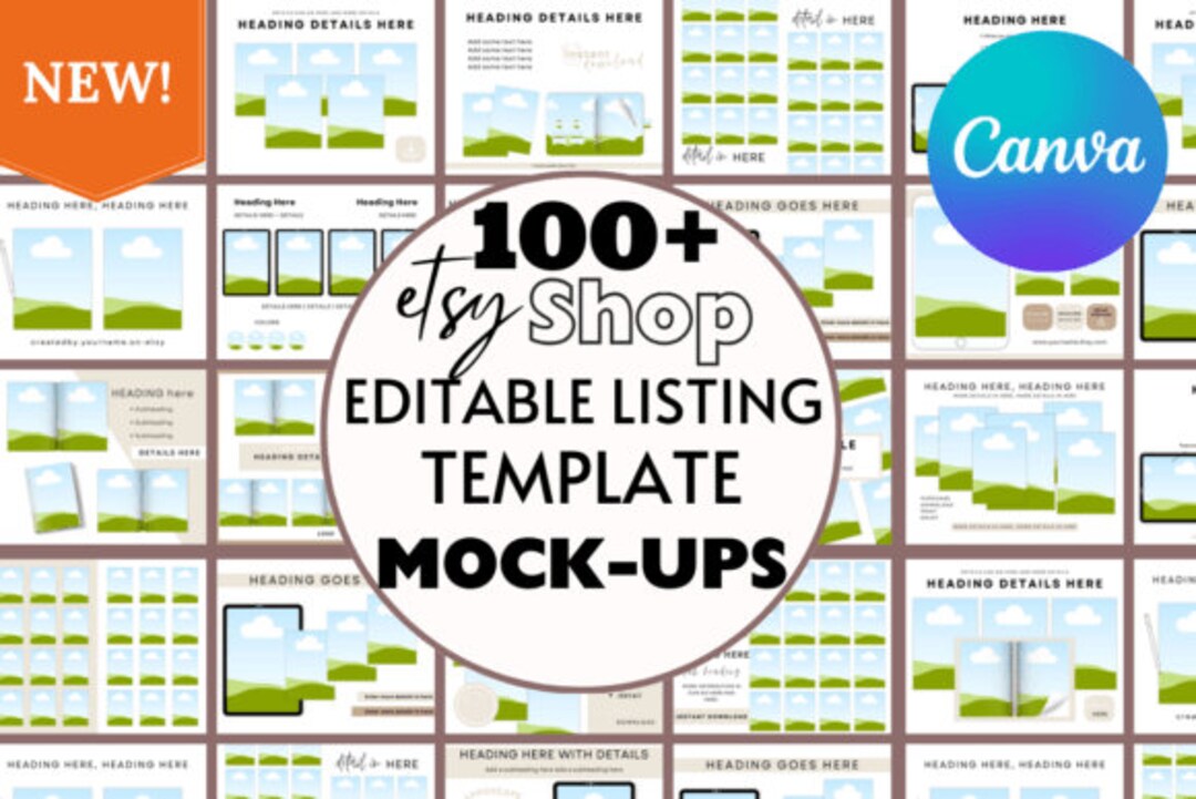 100 Etsy Listing Mockup Templates Square Instagram Canva Editable ...
