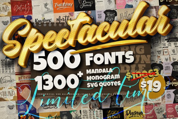 Spectacular Collection Big Bundle Word Font Bundle - Etsy