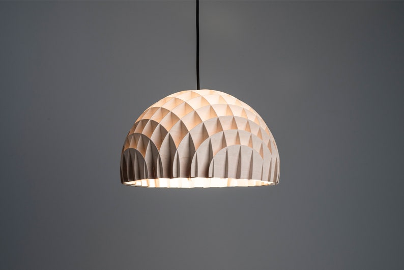 Arc Pendant Plywood Wood pendant lamp Modern design light fixture Sustainable design Scandinavian home image 6