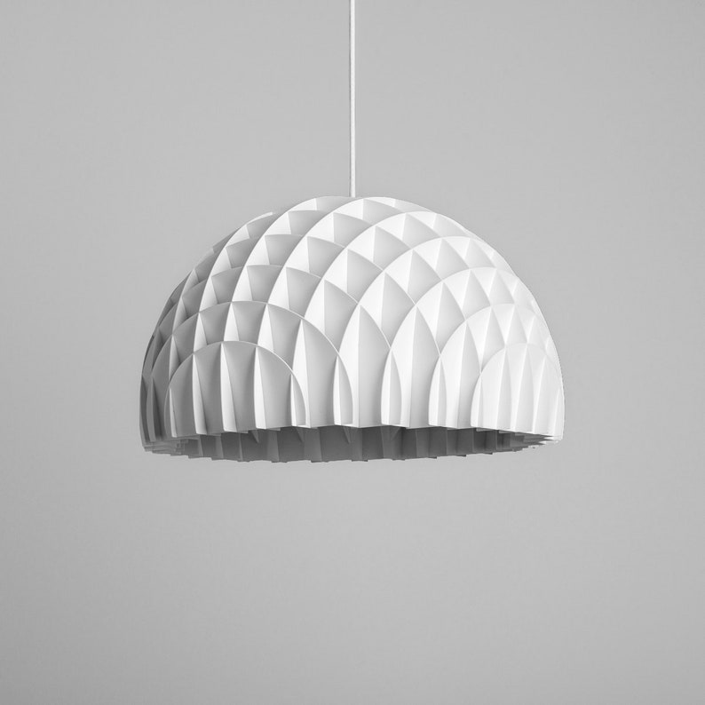 Arc Pendant White Pendant lamp Modern light fixture Scandinavian design Modern home decor Office decor image 1