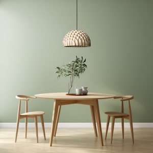 Arc Pendant Plywood Wood pendant lamp Modern design light fixture Sustainable design Scandinavian home image 2