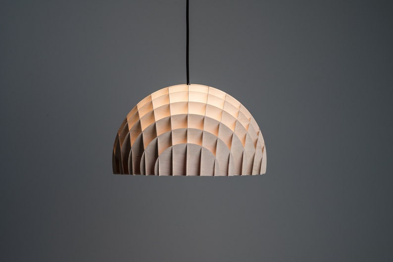 Arc Pendant Plywood Wood pendant lamp Modern design light fixture Sustainable design Scandinavian home image 7