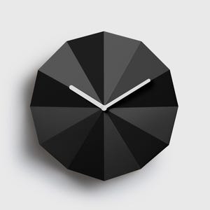Delta Clock Black • Minimalist wooden wall clock • Modern home • Unique design • Office decor
