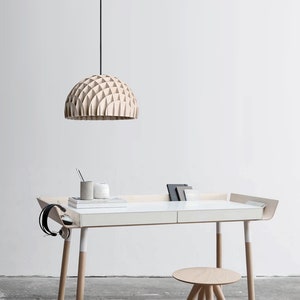 Arc Pendant Plywood Wood pendant lamp Modern design light fixture Sustainable design Scandinavian home image 3