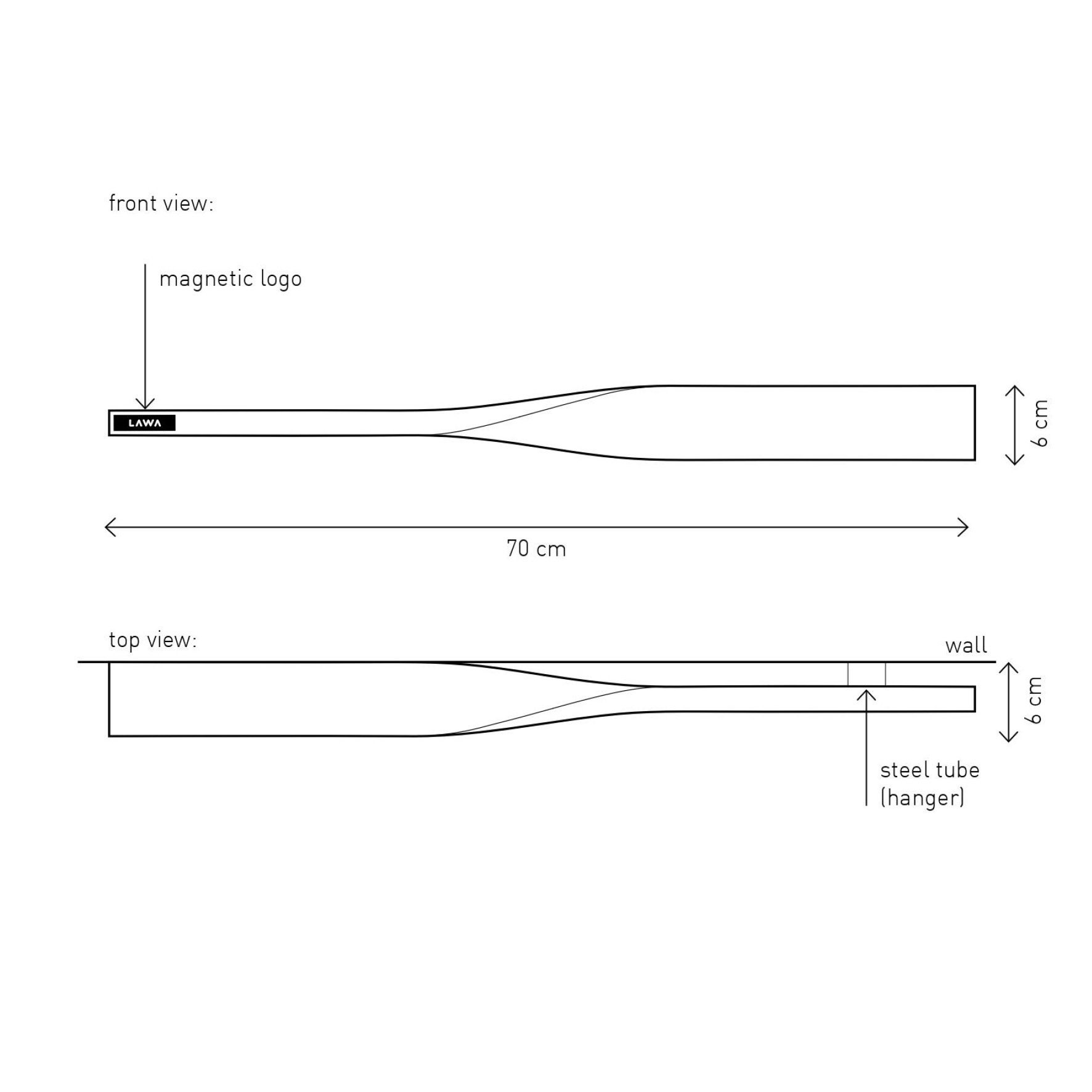 Twist Shelf Oak Minimalist Wooden Shelf Knife Rack Natural Oak