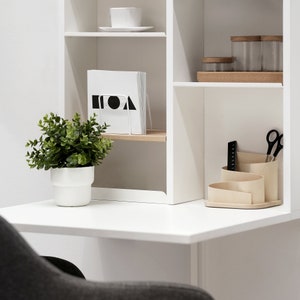 Squiggle Organizer Minimalistische bureau-organizer Houten organizer Opbergruimte voor kantoor en bureau afbeelding 9