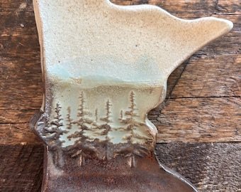 Minnesota Ceramic Spoon Rest / Spoon Holder Moody Color Series
