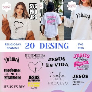 Christliches Designs-Paket, Jesus, Gott, Glaube SVG PNG, religiöses Design, Sublimation, Verse PNG, religiöse Phrasen, christliche T-Shirts