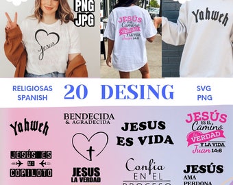 Pakiet wzorów chrześcijańskich, Jezus, Bóg, wiara SVG PNG, projekt religijny, sublimacja, wersety PNG, zwroty religijne, chrześcijańskie koszulki