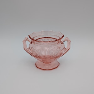 Cambridge Glass Pink Etched Sugar Bowl