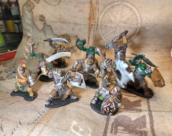 Orc Horde (set of 9)-- Hand Painted D&D/Pathfinder/TTRPG miniature (Reaper Bones)