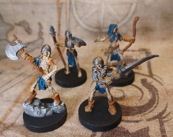 Skeleton Elite (set of 4)-- Hand Painted D&D/Pathfinder/TTRPG miniature (Reaper Bones)