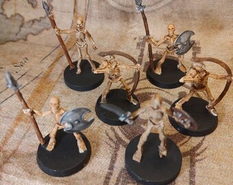 Skeleton Warriors (set of 6)-- Hand Painted D&D/Pathfinder/TTRPG miniature (Reaper Bones)
