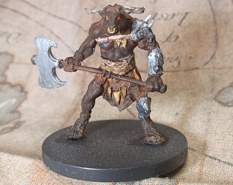 Minotaur -(great axe) Hand Painted D&D/Pathfinder/TTRPG miniature (Reaper Bones)