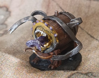 Mimic (barrel) - Hand Painted D&D/Pathfinder/TTRPG miniature (Reaper Bones)