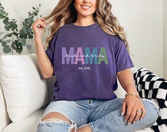 Custom Mama Shirt, Mom Shirt With Names, Personalized Mama T-shirt, Custom Mama Shirt, Mother's Day Shirt, Mama With Children Names Tee