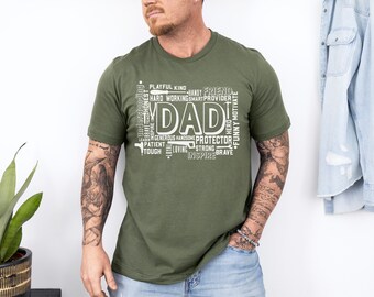 Funny Shirt for Men - Dad Hard Working Generous Protector Patient - Fathers Day Gift - Gift to Dad - Husband Gift - Funny Dad