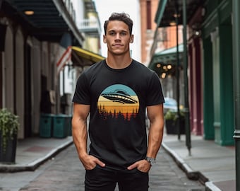 Flying Saucer Unisex Shirt for Her or Him Alien Shirt, Alien Abduction Shirt, UFO Tee, Space Lovers Shirt, UAP Shirt Lover Shirt