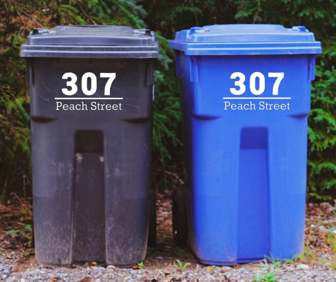 Trash Can Decal Address Garbage Can Sticker Trash Bin Outdoor Label